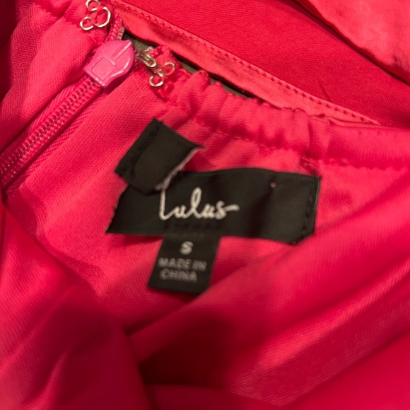 Lulu’s Flirt For Fun Fuchsia Tie-Front Two-Piece Wide-Leg Jumpsuit Sz: S - Picture 10 of 12